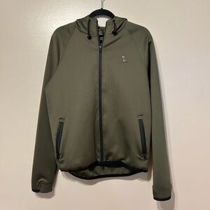 OVO Men's Olive Green Hooded Zip-Up Jacket